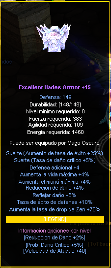 Armadura Legend +15